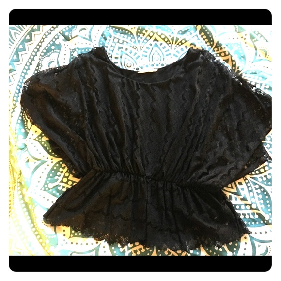 Black lace top elastic waist - Picture 7 of 7